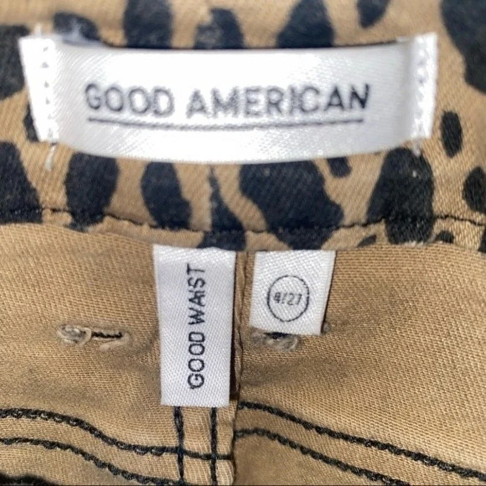 Good American Good Waist Animal Cheetah Leopard Print Jeans Size 24/4